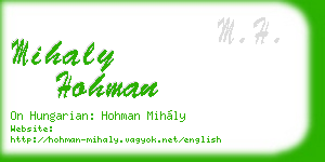mihaly hohman business card